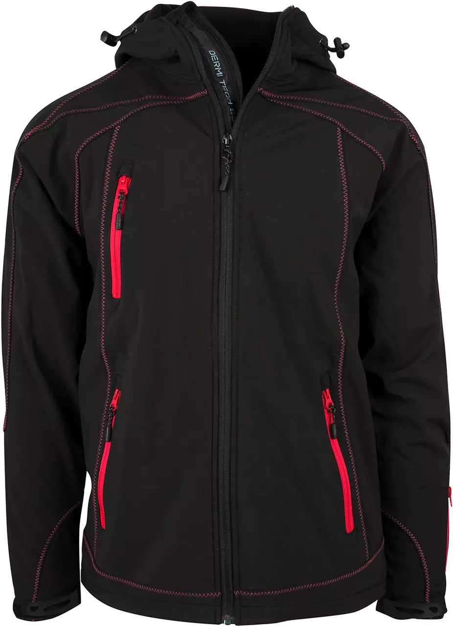 SOFTSHELLJAKKE HARRISBURG SVART/RØD