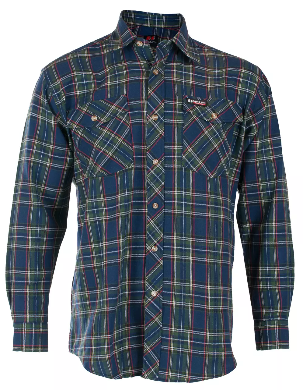 FLANELLSKJORTE BLÅRUTET BS