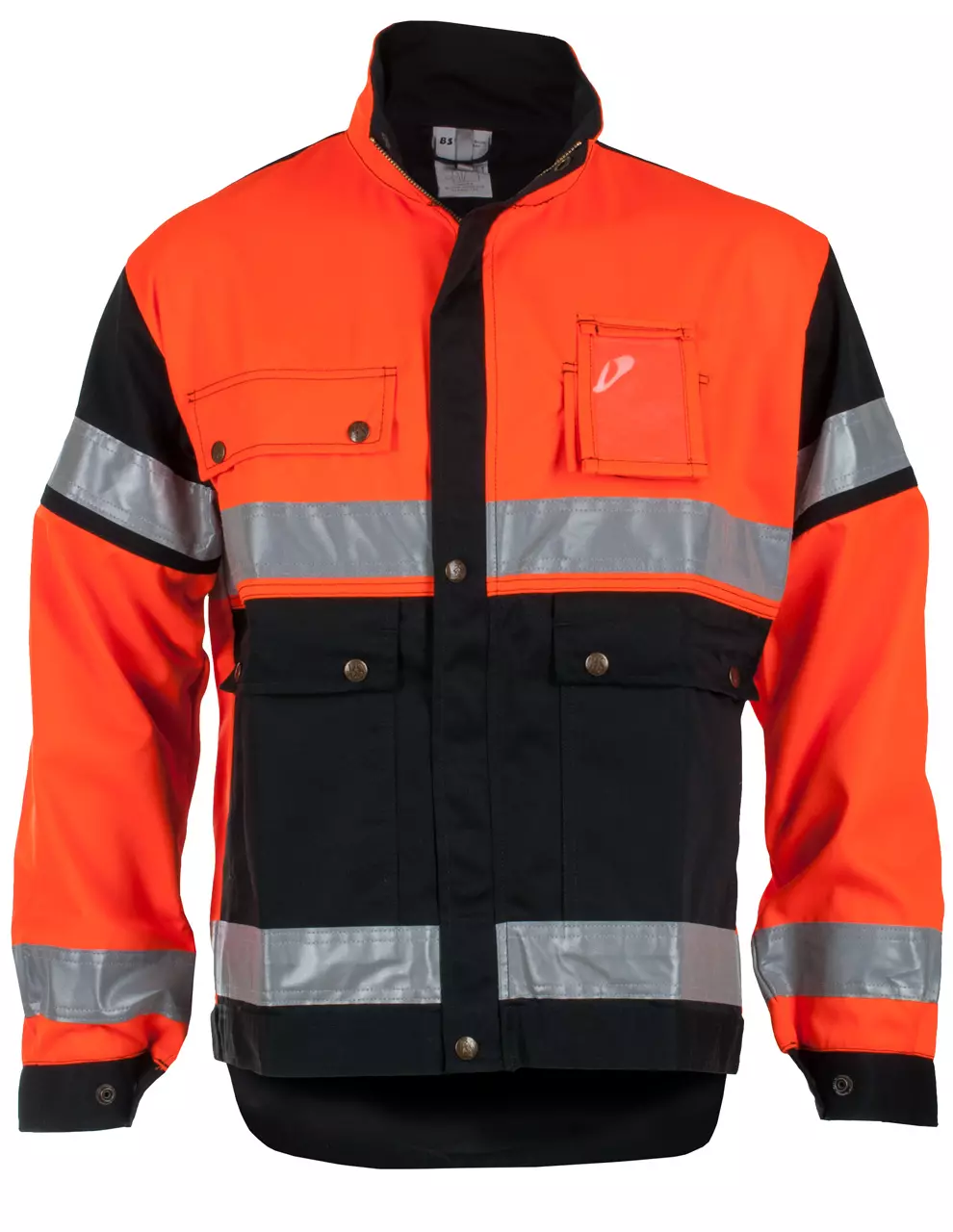 JAKKE MED LANG RYGG ORANSJE/SVART EN471/KL.2