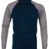 POLO 100% MERINO MARINE/GRÅ