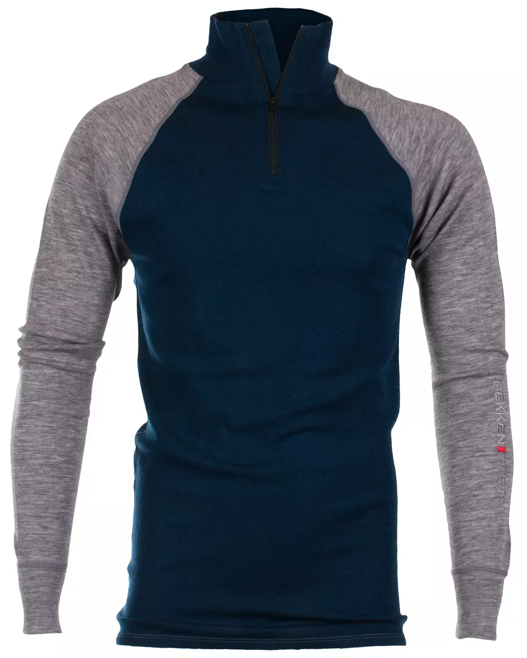 POLO 100% MERINO MARINE/GRÅ