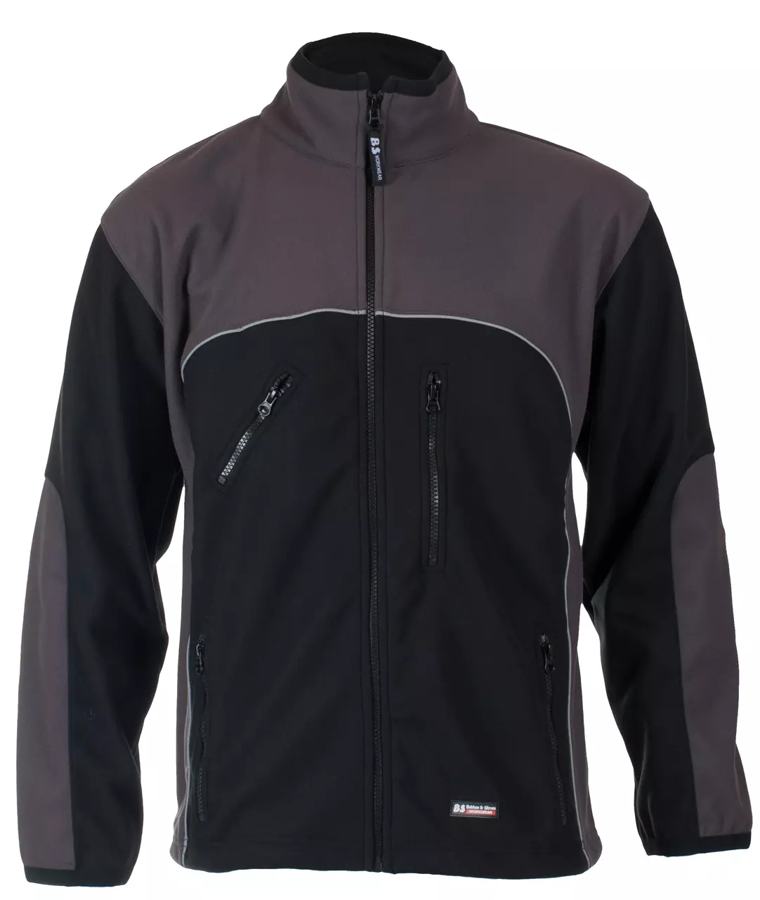 FLEECEJAKKE PROFIL SVART/GRÅ