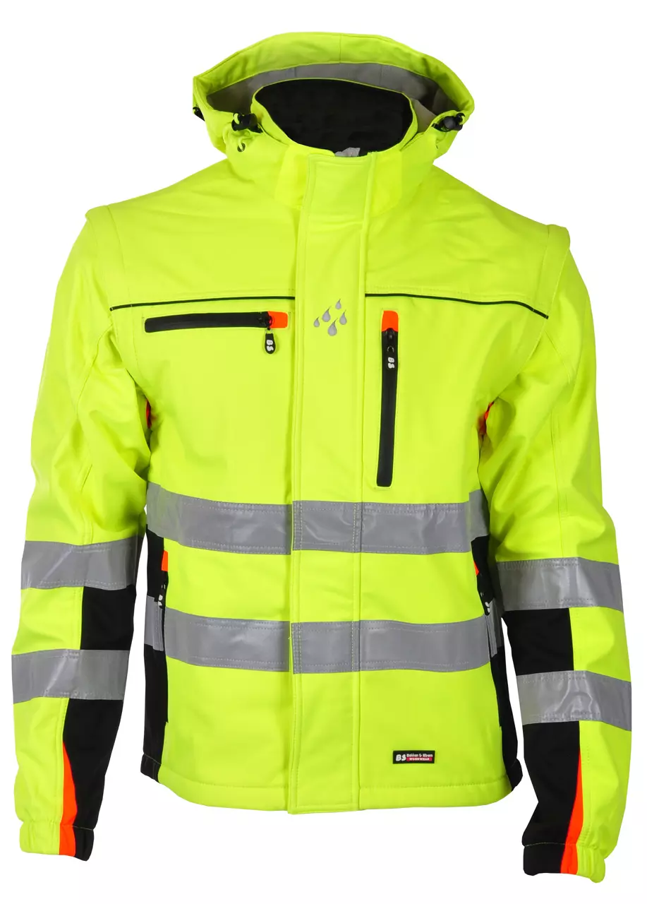 BERGSET JAKKE SOFTSHELL EN471 KL.2 GUL