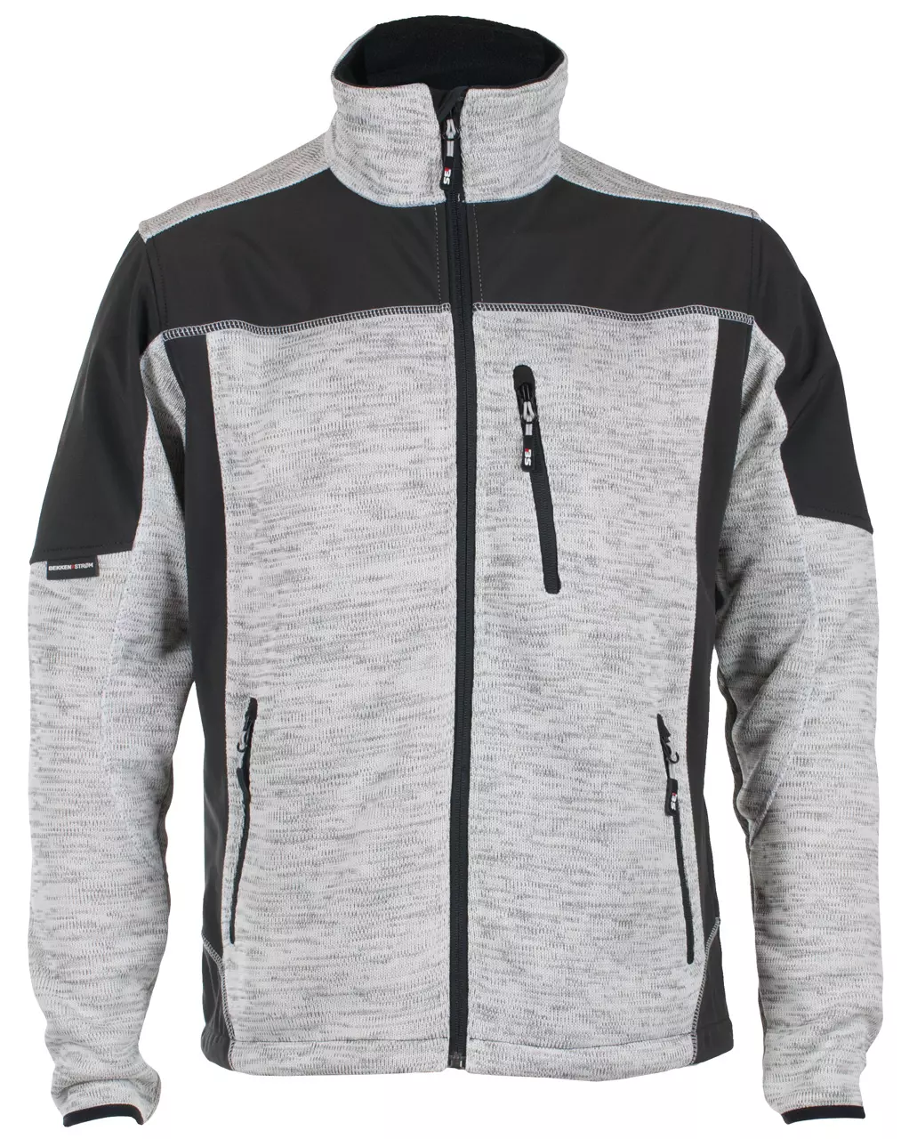 JAKKE KOLBU MED SOFTSHELL KONTRAST LYS GRÅ/MØRK GRÅ