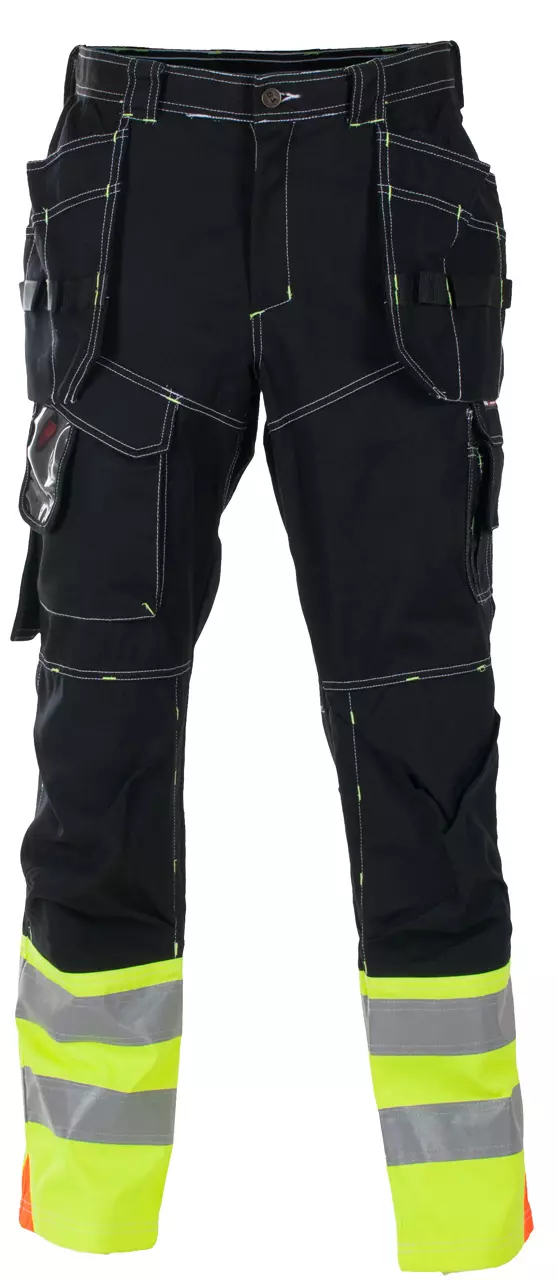 DREVSJØ HÅNDVERKSBUKSE SVART/GUL EN471 KL1