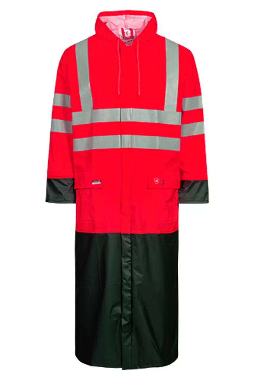 REGNFRAKK EN20471 KL. 3 HI-VIZ RØD/SVART