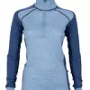 MAJAVATN DAMEPOLO 100% MERINO LYSEBLÅ/HIMMELBLÅ