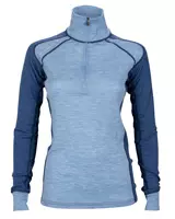 MAJAVATN DAMEPOLO 100% MERINO LYSEBLÅ/HIMMELBLÅ
