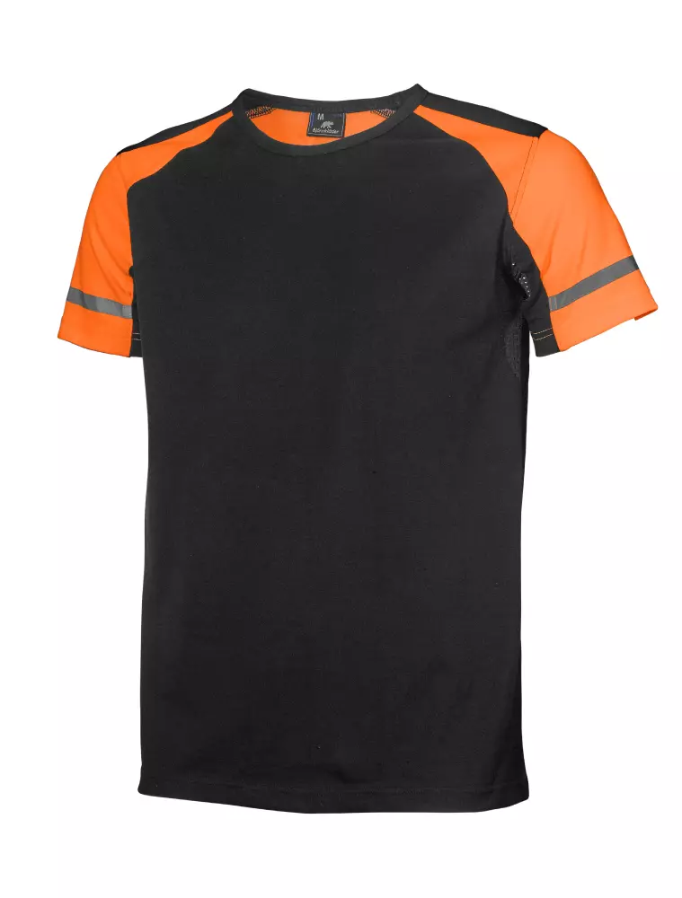 T-SKJORTE BOMMUL SVART/ORANGE   Univern