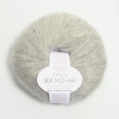 Tynn Silk Mohair Lys gråmelert 1022