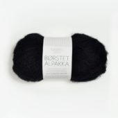 Børstet Alpakka Sort 1099