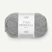 Tynn Merino 1042 Gråmelert
