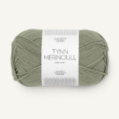 Tynn Merino 8521 Støvet lys grønn