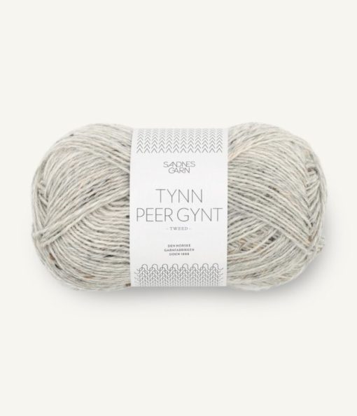 Tynn Peer Gynt 1034 Lys Gråmelert med Natur Tweed