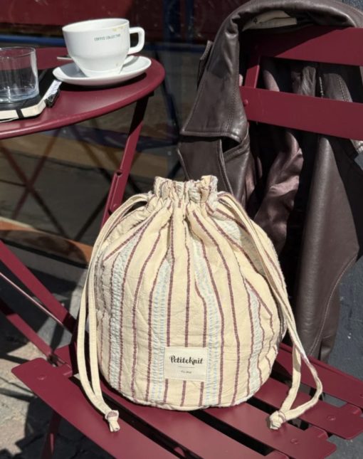 KOMMER! FORHÅNDSBESTILL! Knitter's Project Bag - Seersucker Twin Stripe