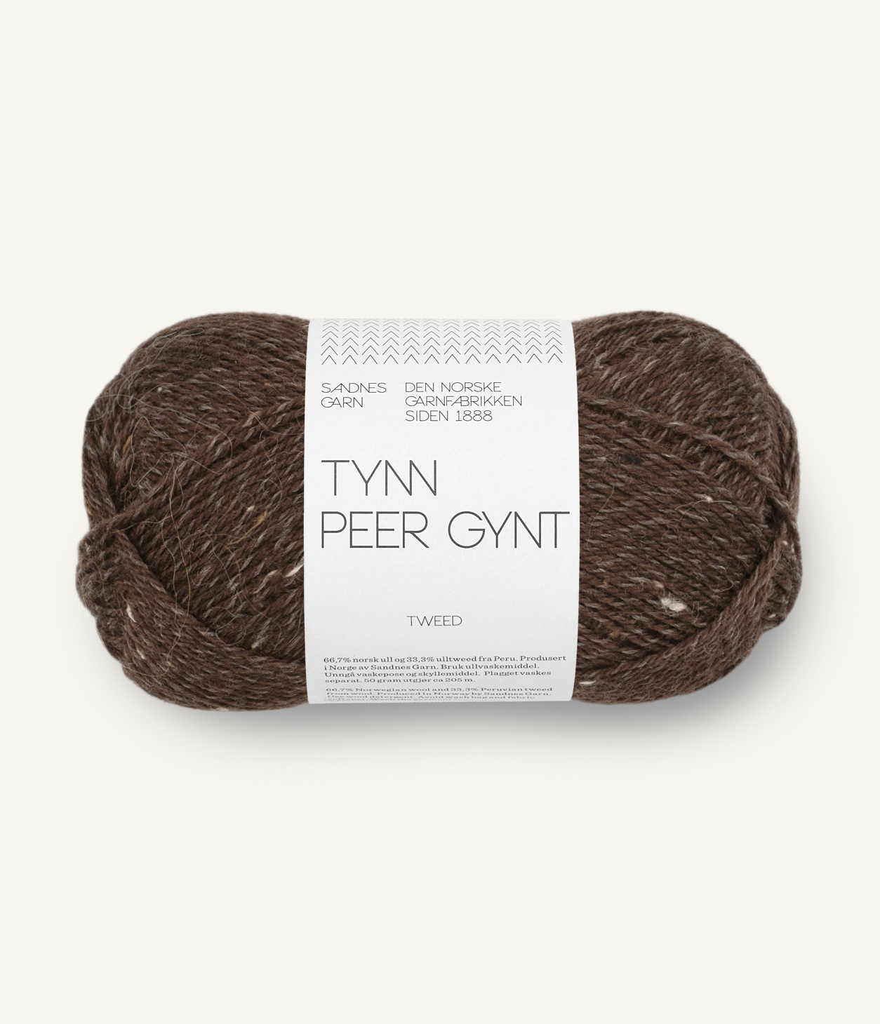 Tynn Peer Gynt 3085 Mørk brun m/natur tweed