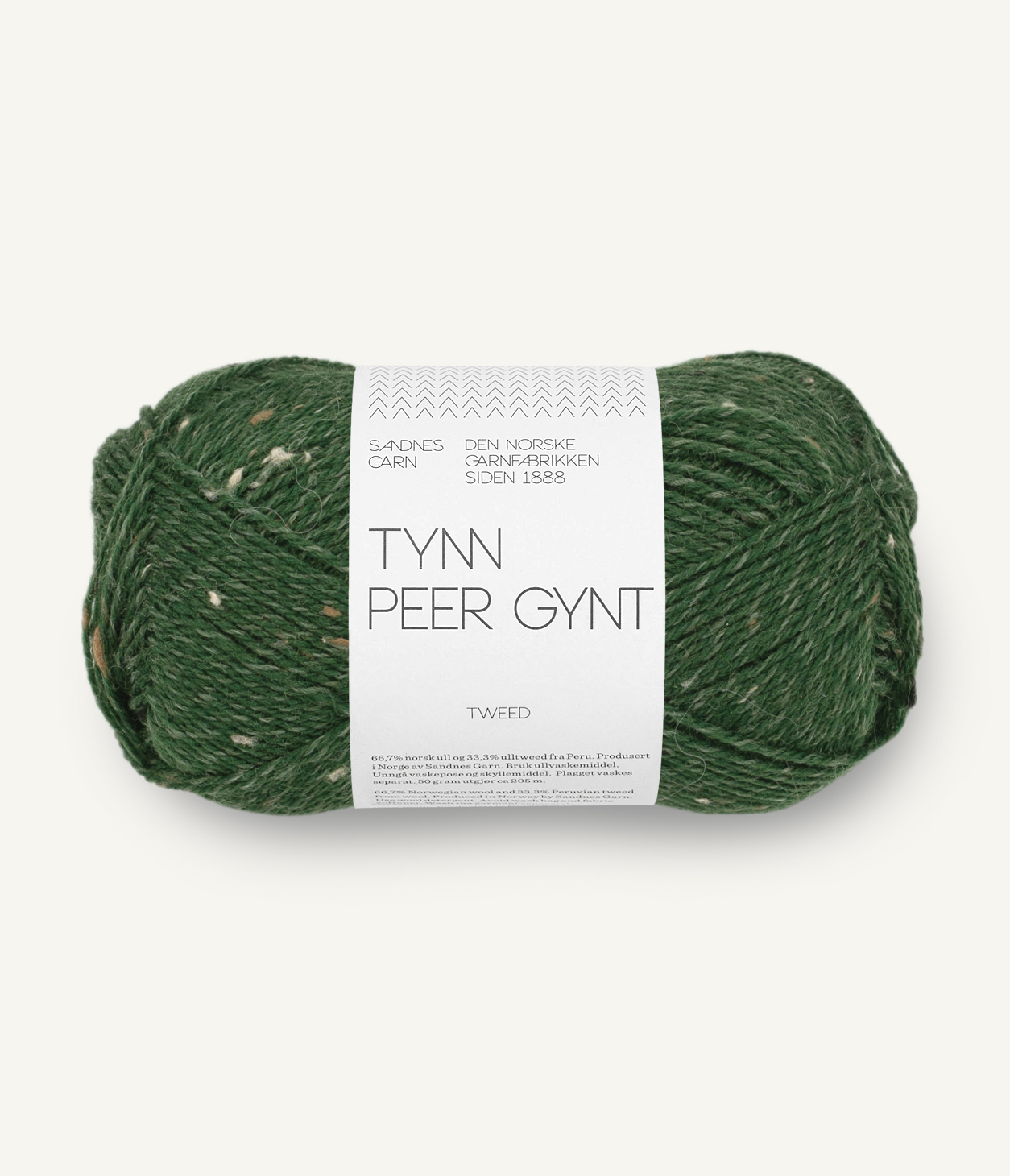 Tynn Peer Gynt 8085 Skoggrønn m/natur tweed