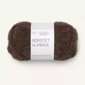 Børstet Alpakka Mørk brun 3082