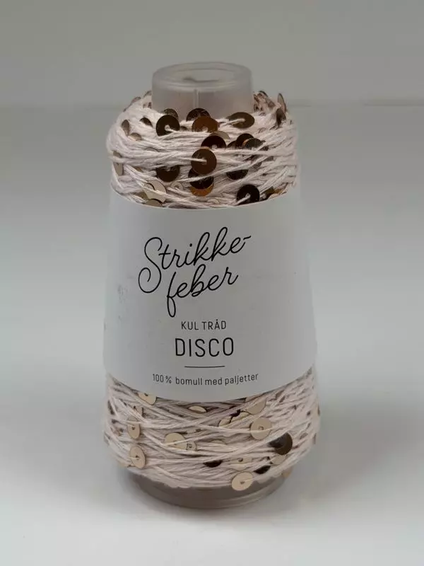 Strikkefeber Disko #26 Lys rosa med Rosegullpaljetter