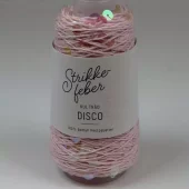 Strikkefeber Disko #1006 Lysrosa med gjennomsiktige AB paljetter