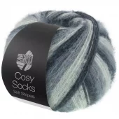 Cosy Socks Soft stripes 104 Grå/Svart