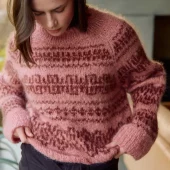 Enkeltoppskrift 492 Fjæregenser i Tjukk Mohair