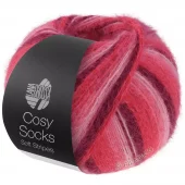 Cosy Socks 105 Soft Stripes Rød