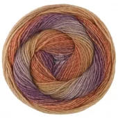 Gomitolo Gala 4039 Lilla/Oransje m gulltråd