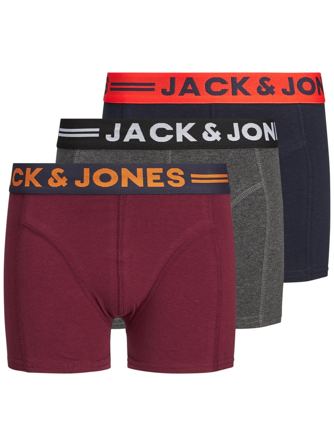 Jack & Jones 3Pk Boxer JACLICHFIELD Dark Grey/Burgundy