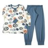 Joha Pyjamas SPORT Mini Bambusviskose Offwhite/Blå