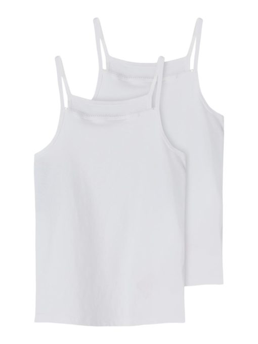 Name It 2Pk Singlet NKFSTRAP TOP SOLID Bright White
