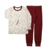 Joha Pyjamas FLOWER MEADOW Kids Bambusviskose Offwhite/Rød