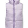 Only Puffervest KOGRICKY REVERSIBLE WAISTCOAT Pastel Lilac/Paisley Purple