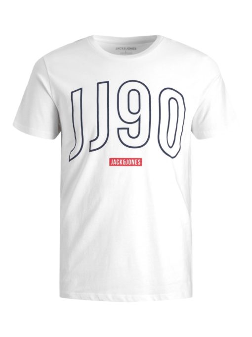 Jack & Jones T-Skjorte JJCOLINN CREW NECK LOOSE FIT White