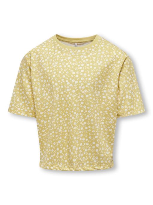 Only T-skjorte KONMAY SS TOP Straw/Blossom