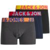 Jack & Jones 3Pk Boxer JACCRAZY SOLID TRUNKS Navy Blazer/Black