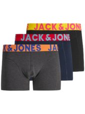 Jack & Jones 3Pk Boxer JACCRAZY SOLID TRUNKS Navy Blazer/Black