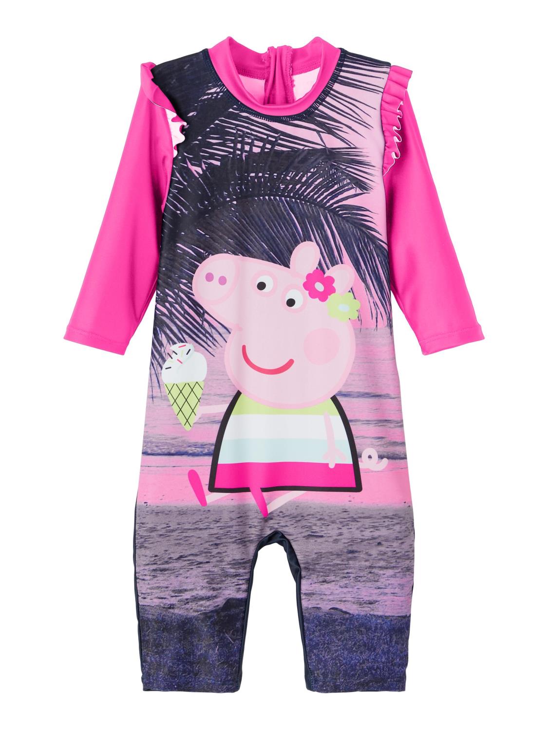 Name It UV Swim Suit NMFPEPPAPIG MASINA 3/4 Knockout Pink