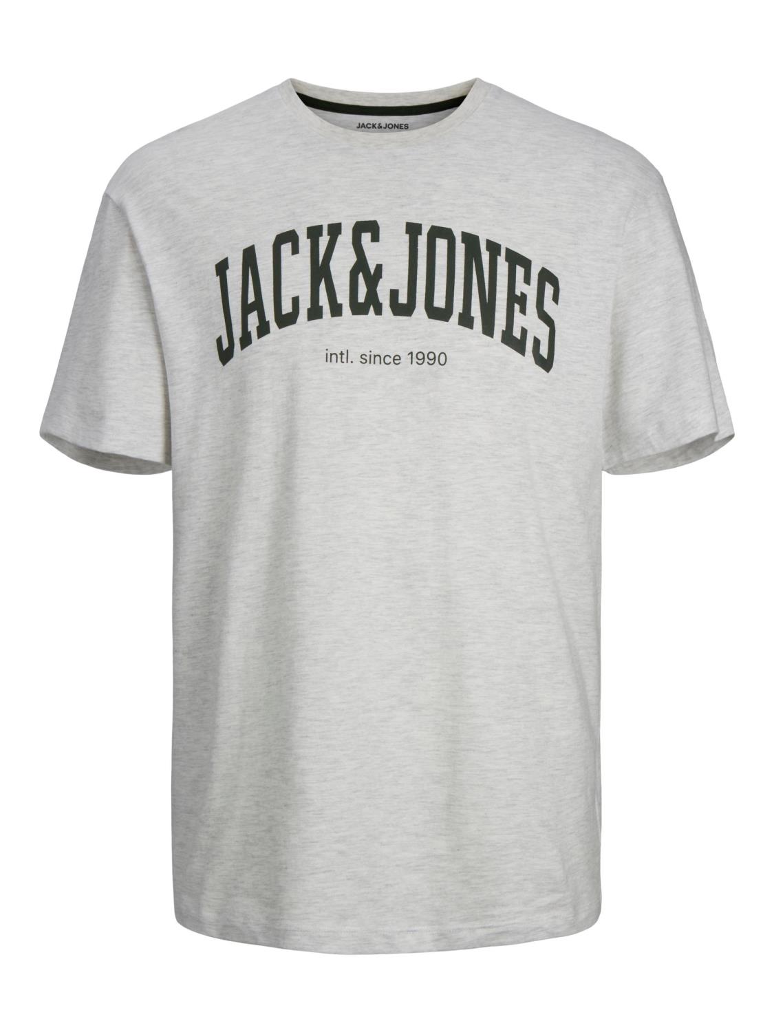 Jack & Jones T-Skjorte JJEJOSH TEE SS CREW NECK White Melange
