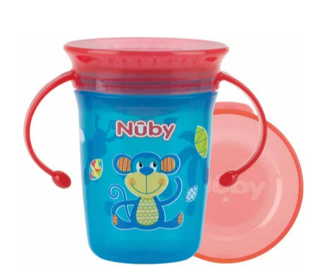 Nûby Drikkekopp m/Håndtak 360° Wonder Cup Rød/Blå
