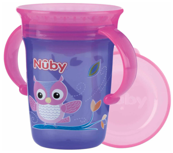Nûby Drikkekopp m/Håndtak 360° Wonder Cup Rosa/Lilla