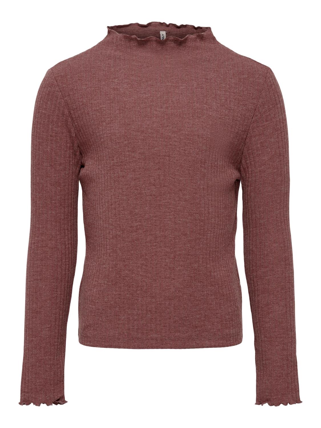 Only Genser KOGNELLA LS HIGH NECK TOP Rose Brown