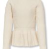 Only Genser KOGNEWKATIA L/S PEPLUM KNIT Whitecap Gray