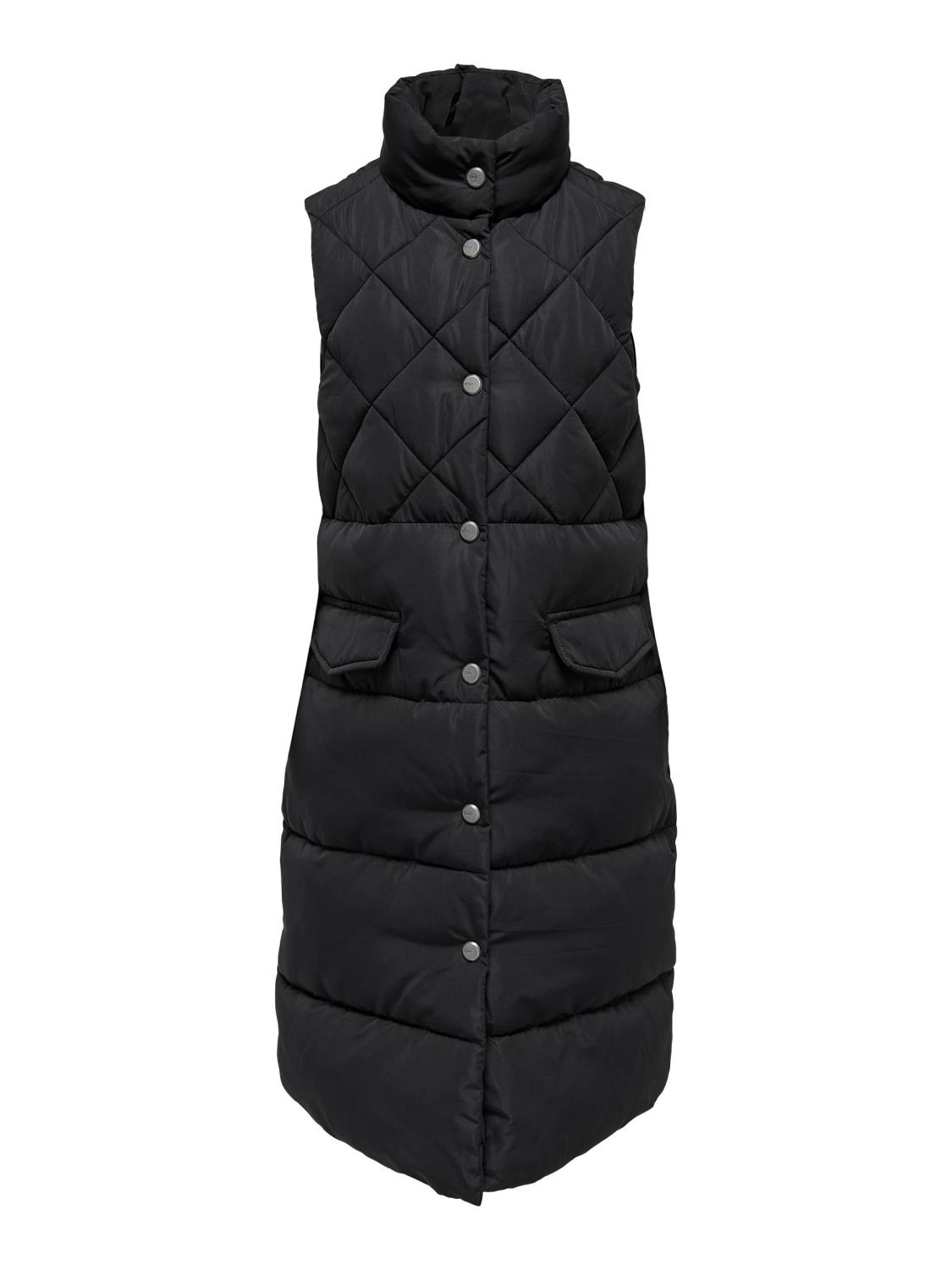 Only Vest KOGNEWSTACY QUILTED LONG WAISTCOAT Black