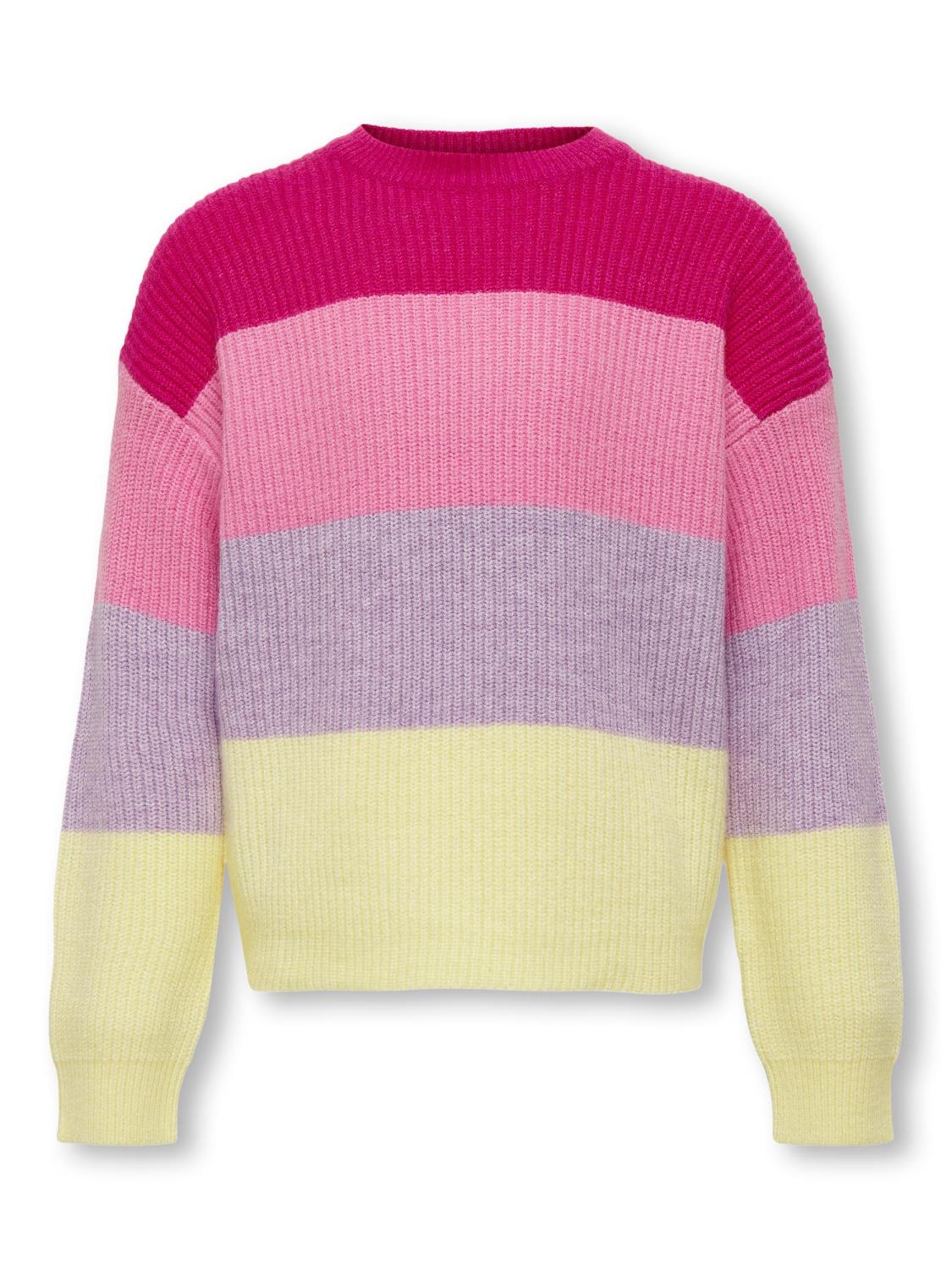 Only Genser KOGSANDY LS STRIPE KNIT Fuchsia Purple