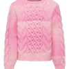 Only Genser KOGLIVA LS CABLE O-NECK Azalea Pink/Space Dyed