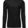 Only Genser KOGEVA LS HIGHNECK SHINE TOP Black/Silver