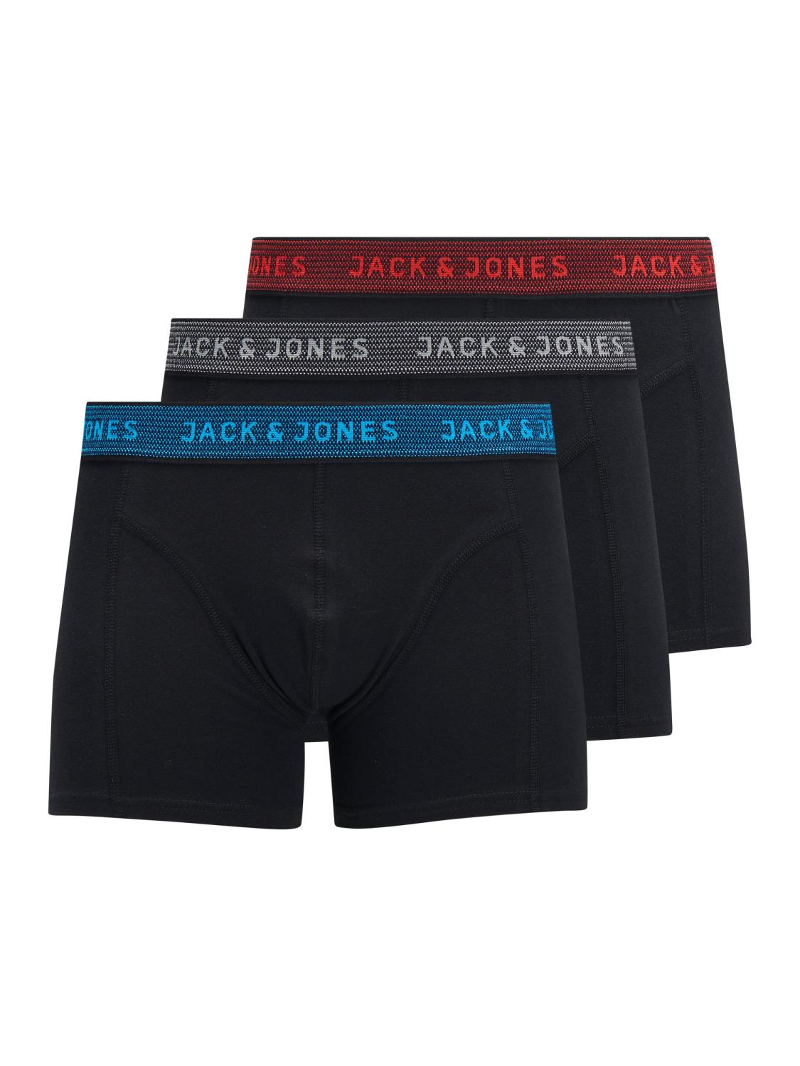 Jack & Jones 3Pk Boxer JACWAISTBAND TRUNKS Asphalt