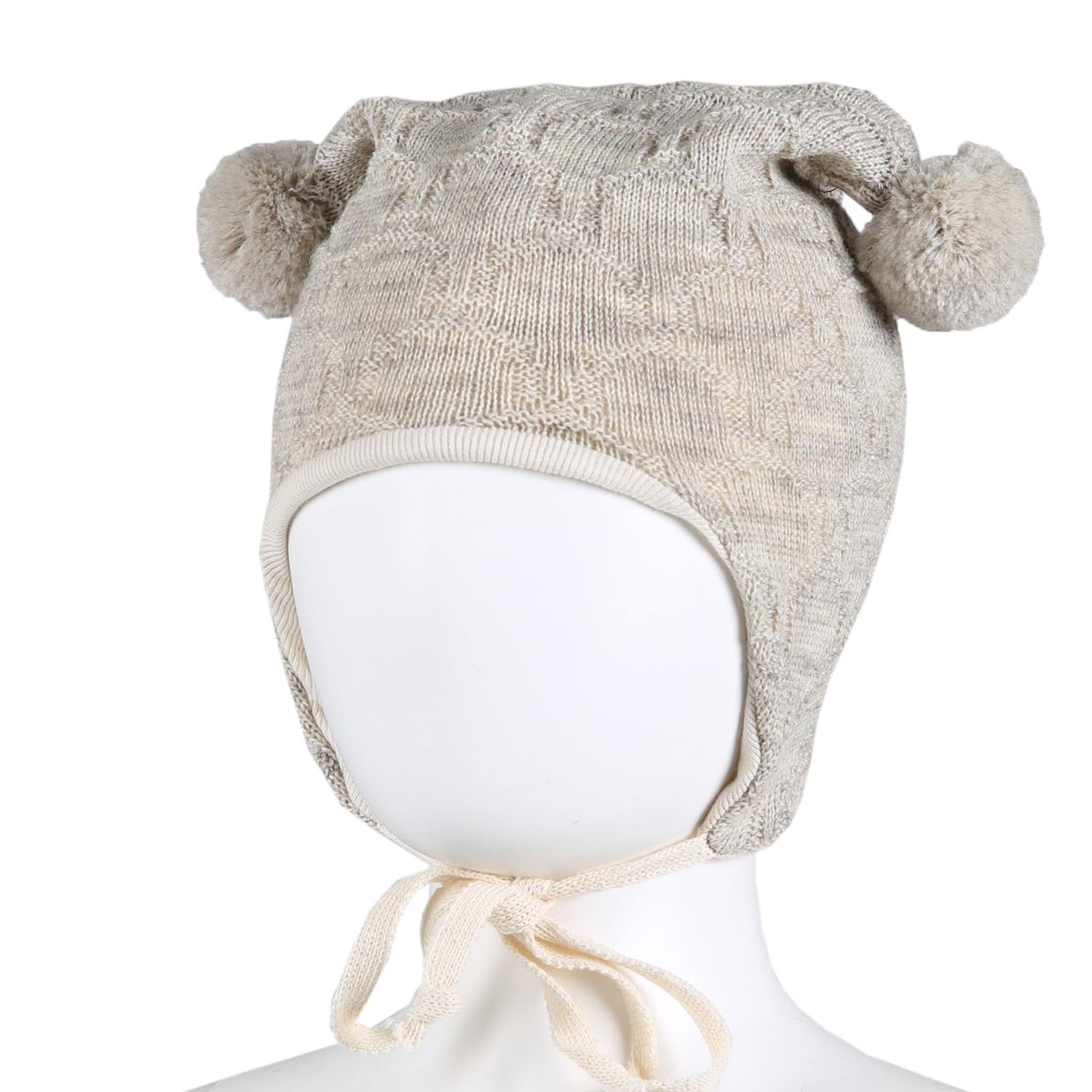 Kivat Lue m/Knyting Ull BABY HAT STRUCTURE KNIT Sand
