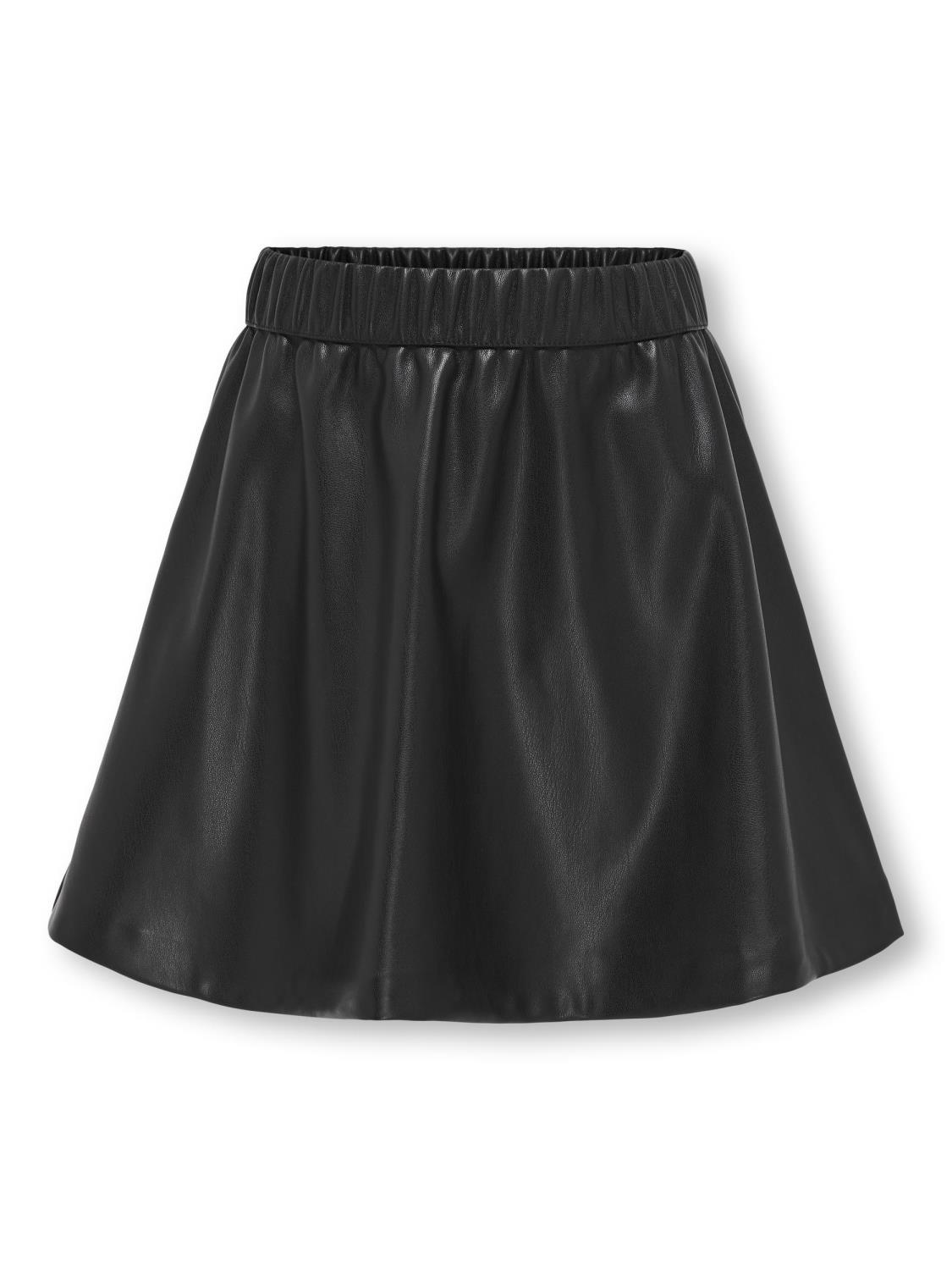 Only Skjørt KOGBLAKE FAUX LEATHER SKIRT Black
